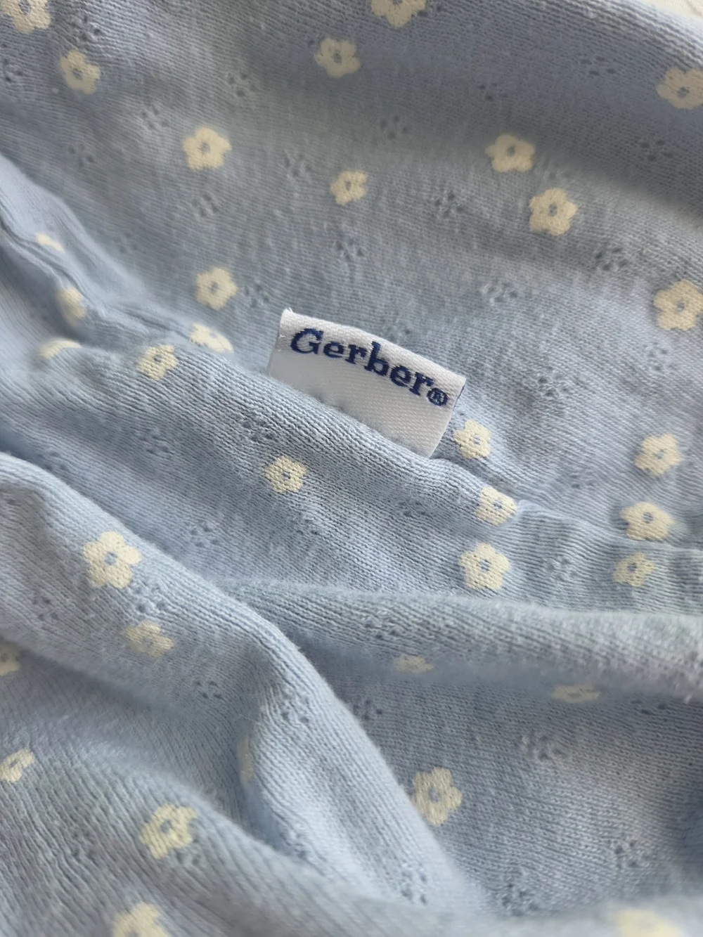 Gerber Baby Sleep Gown 0-3 Months Blue Floral 100% Cotton Newborn Sleeper